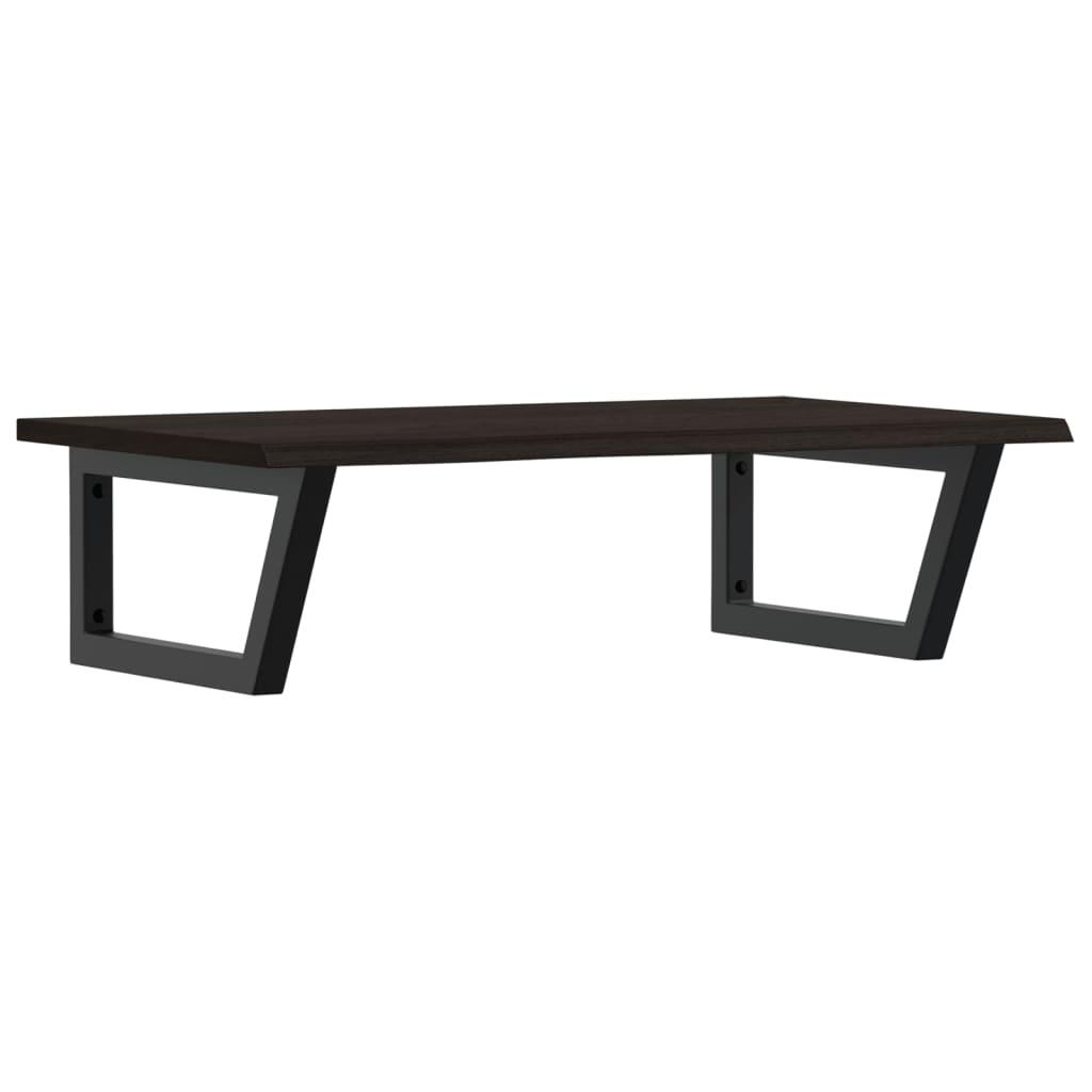 Basin Shelf Wall Mounted Steel and Solid Wood Oak