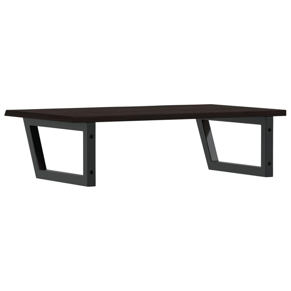 Basin Shelf Wall Mounted Steel and Solid Wood Oak