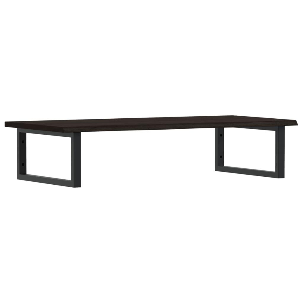Basin Shelf Wall Mounted Steel and Solid Wood Oak