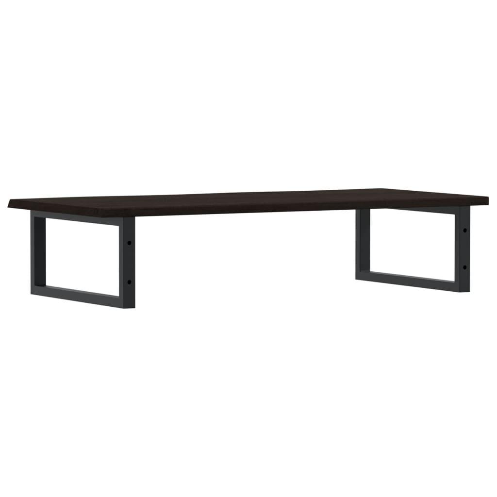 Basin Shelf Wall Mounted Steel and Solid Wood Oak
