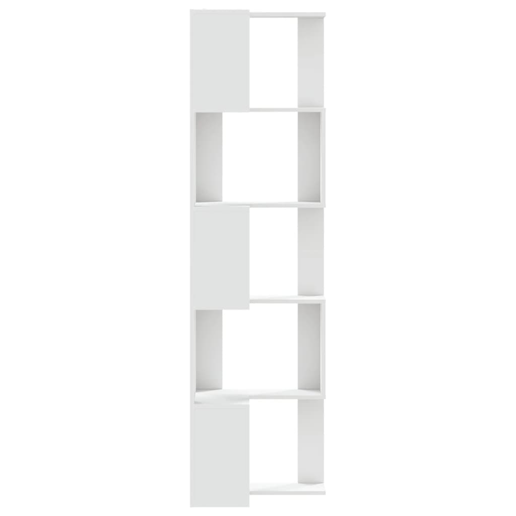 Corner Bookcase 5-Tier White 50x50x179 cm Engineered Wood