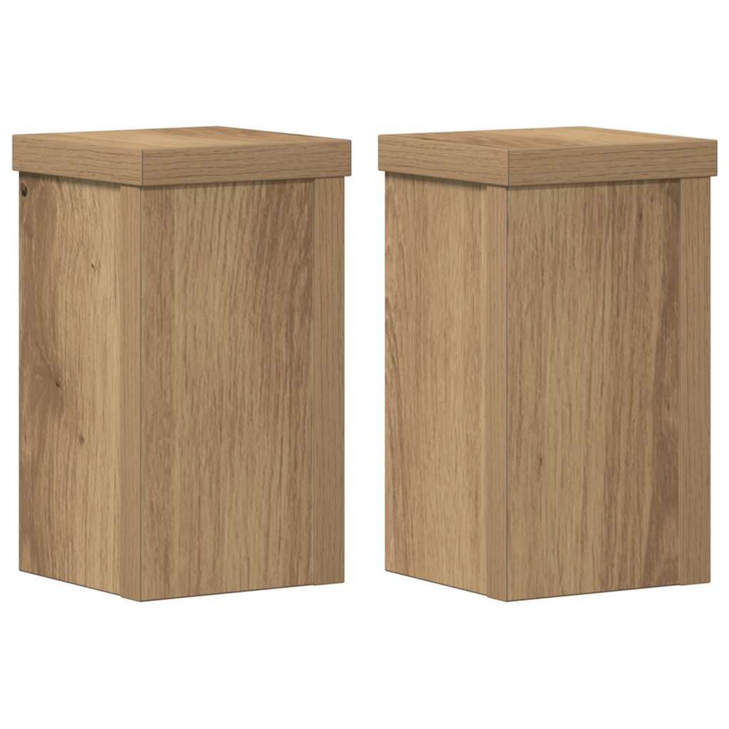 Plant Stands 2 pcs Artisan Oak 10x10x18 cm Engineered Wood