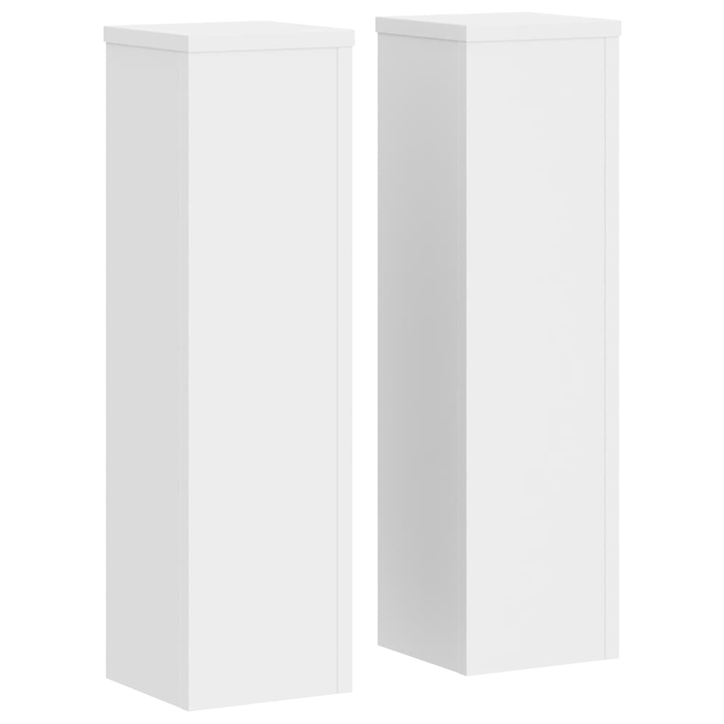 Plant Stands 2 pcs White 17x17x60 cm Engineered Wood