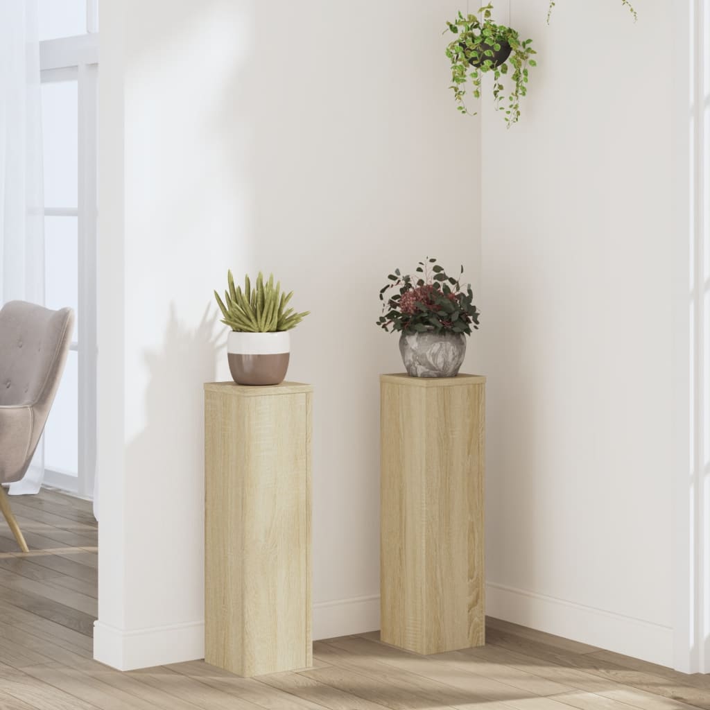 Plant Stands 2 pcs Sonoma Oak 17x17x60 cm Engineered Wood