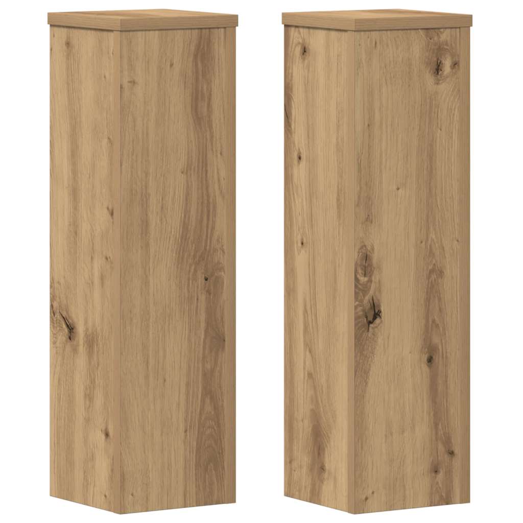 Plant Stands 2 pcs Artisan Oak 17x17x60 cm Engineered Wood