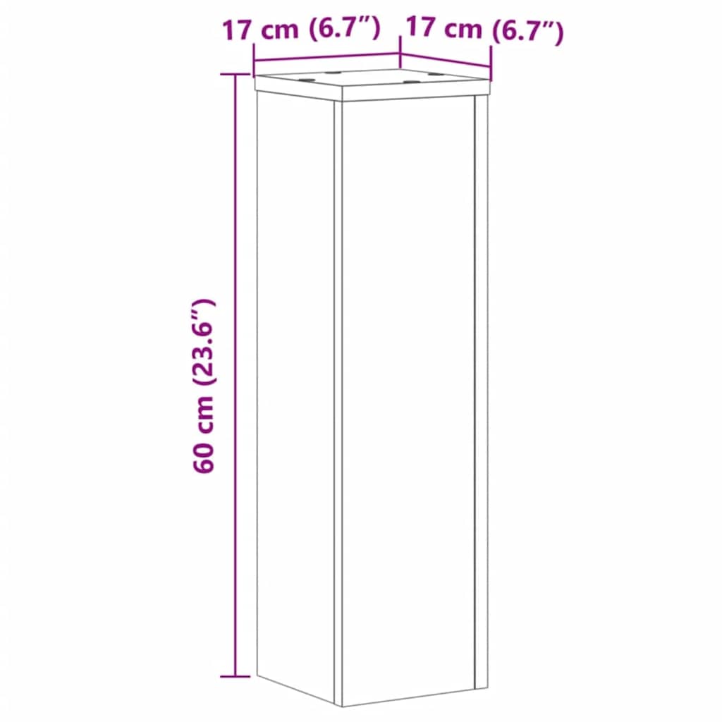 Plant Stands 2 pcs Artisan Oak 17x17x60 cm Engineered Wood