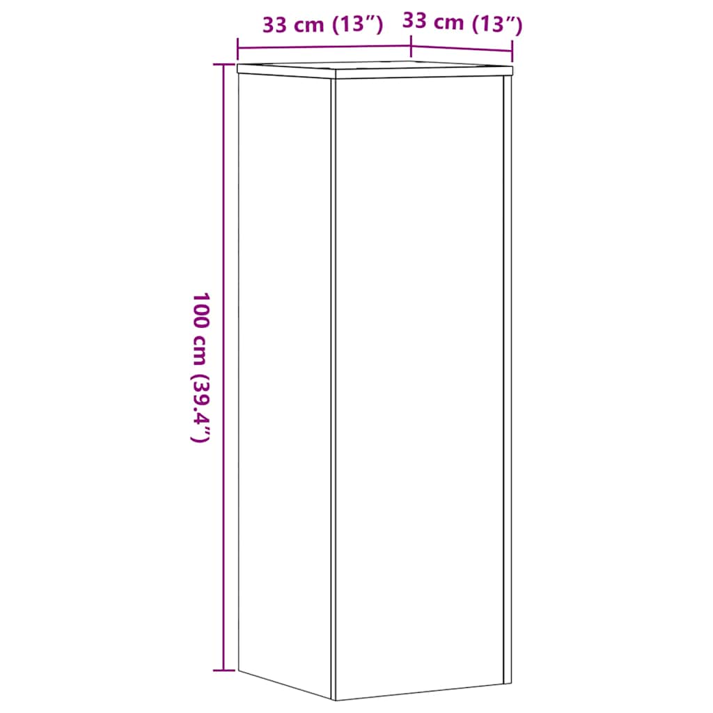 Plant Stand Concrete Grey 33x33x100 cm Engineered Wood