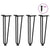 Hairpin Legs for Coffee Table 4 pcs Black 42 cm Solid Steel