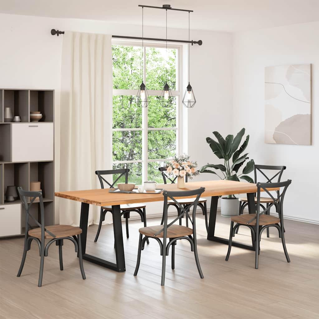 Dining Table Legs V-Shape 2 pcs Black 70x(72-73.3) cm Steel