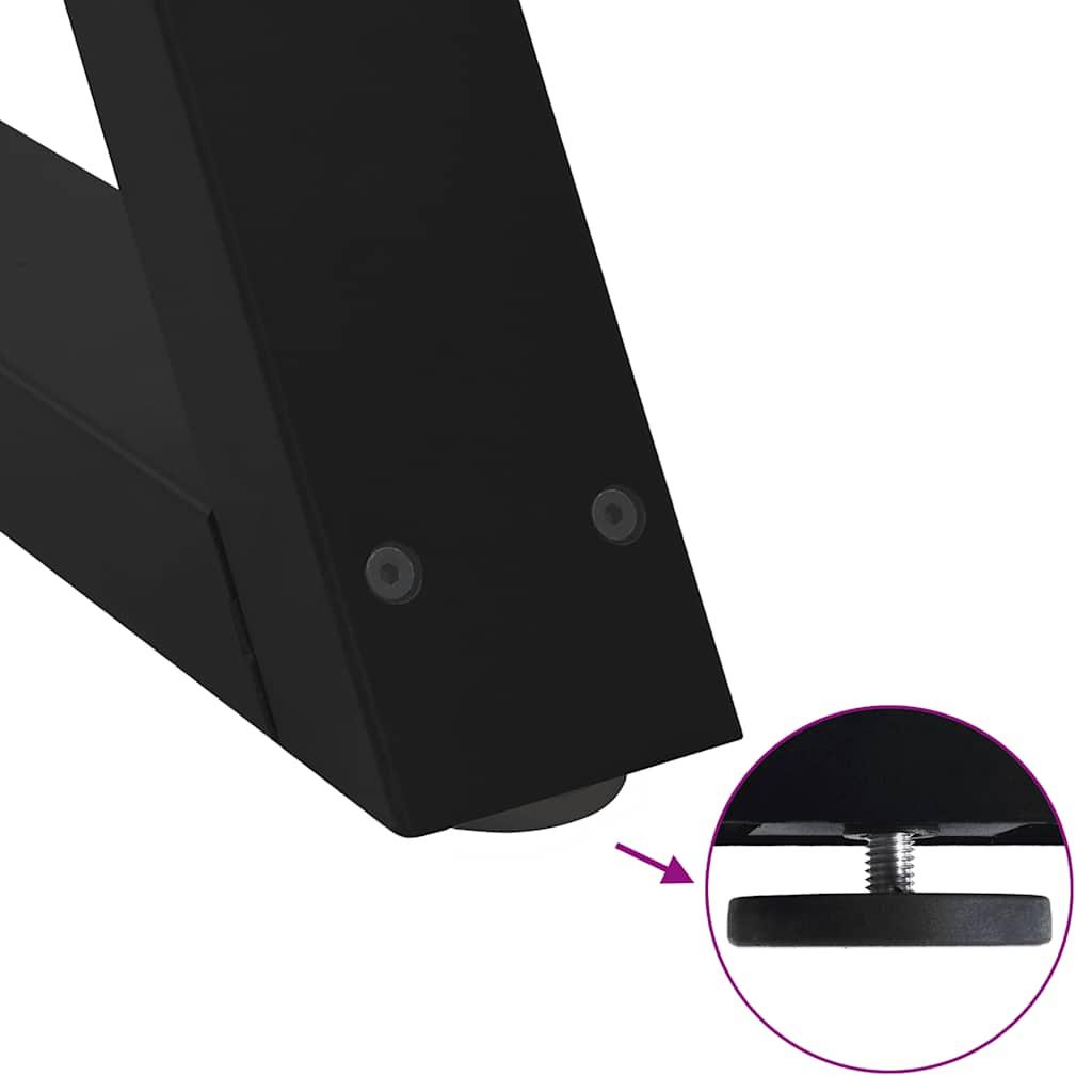 Dining Table Legs 2 pcs Black 60x(72-73.3) cm Steel