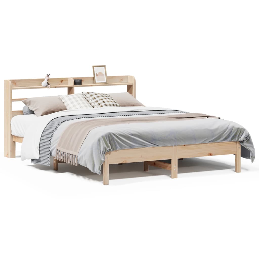 Bed Frame without Mattress 150x200 cm Solid Wood Pine