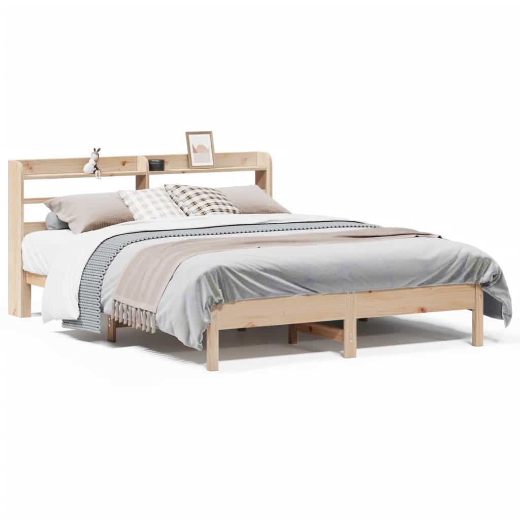 Bed Frame without Mattress 135x190 cm Solid Wood Pine