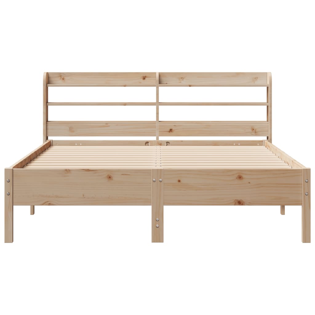 Bed Frame without Mattress 135x190 cm Solid Wood Pine