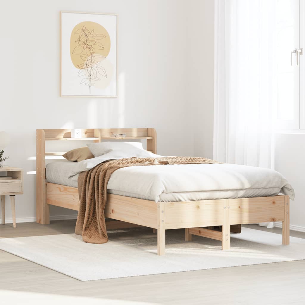 Bed Frame without Mattress 90x190 cm Solid Wood Pine