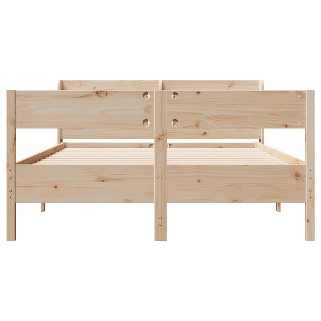 Bed Frame without Mattress 150x200 cm Solid Wood Pine
