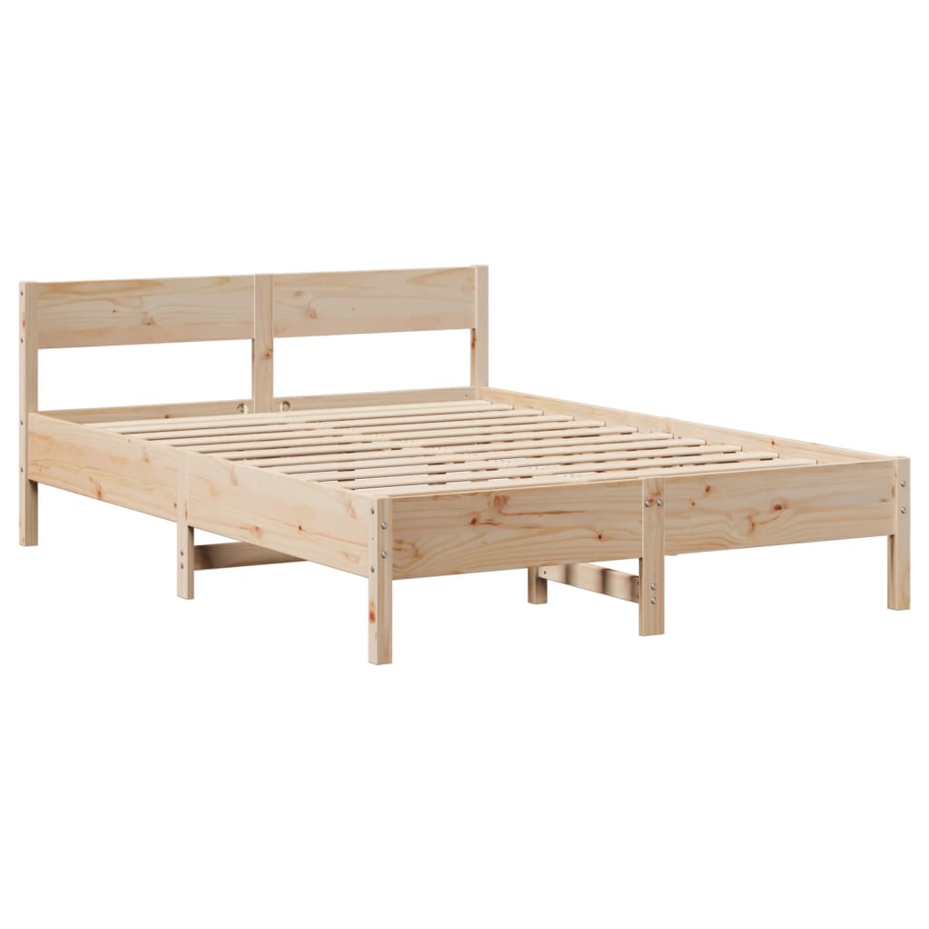 Bed Frame without Mattress 150x200 cm Solid Wood Pine