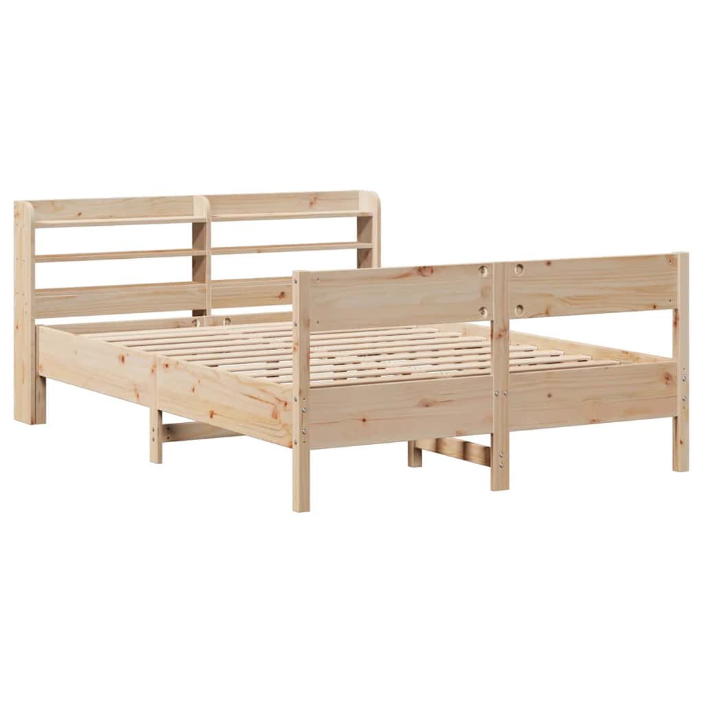Bed Frame without Mattress 135x190 cm Solid Wood Pine