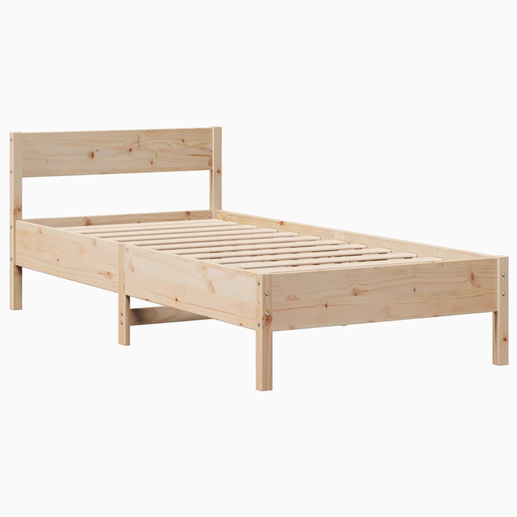 Bed Frame without Mattress 90x190 cm Solid Wood Pine