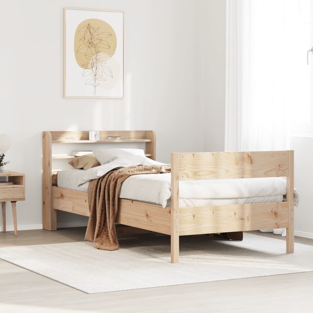 Bed Frame without Mattress 90x190 cm Solid Wood Pine
