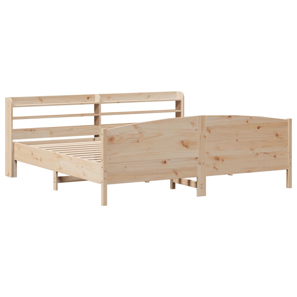 Bed Frame without Mattress 180x200 cm Solid Wood Pine