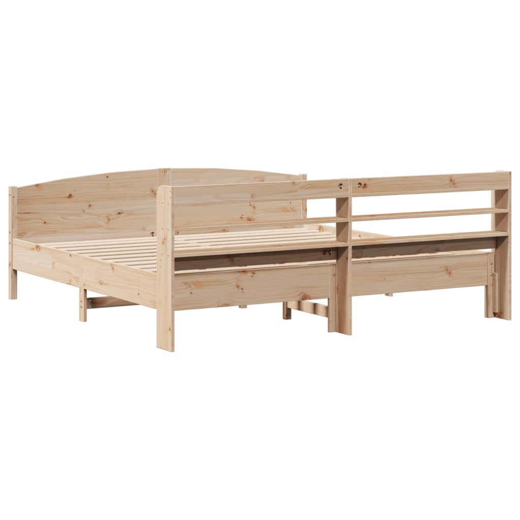 Bed Frame without Mattress 180x200 cm Solid Wood Pine