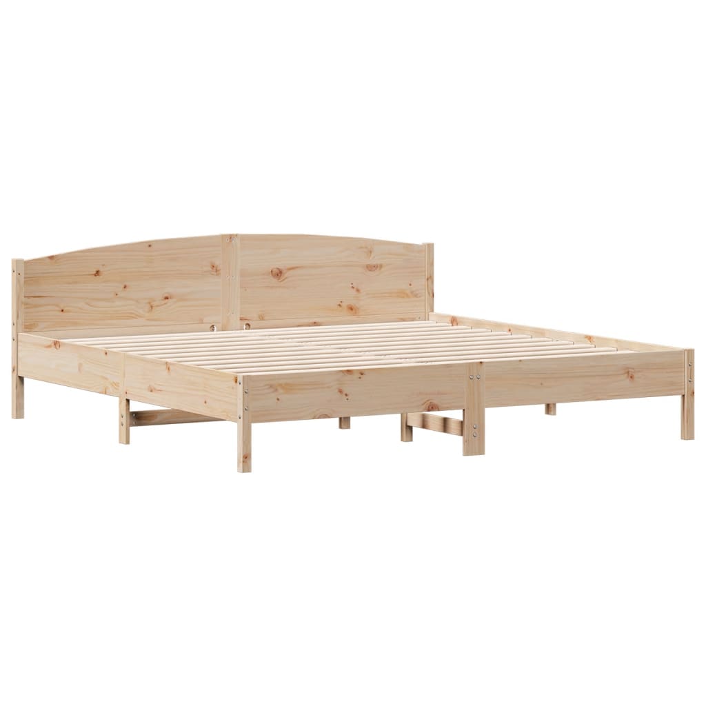 Bed Frame without Mattress 180x200 cm Solid Wood Pine