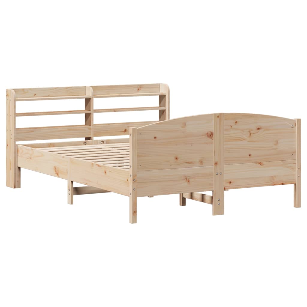 Bed Frame without Mattress 135x190 cm Solid Wood Pine