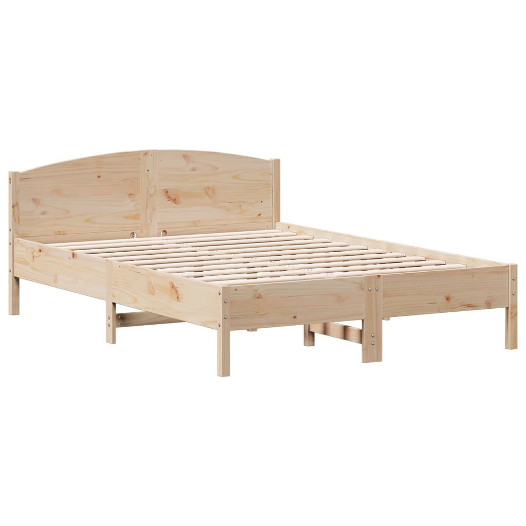 Bed Frame without Mattress 135x190 cm Solid Wood Pine