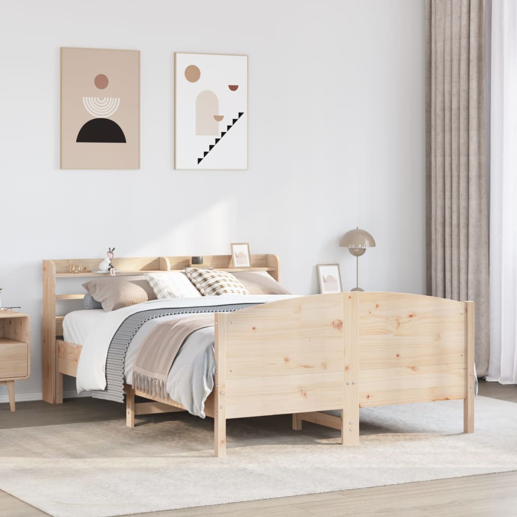 Bed Frame without Mattress 135x190 cm Solid Wood Pine