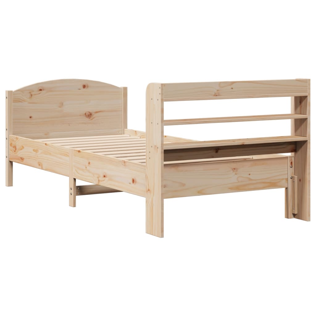 Bed Frame without Mattress 90x190 cm Solid Wood Pine