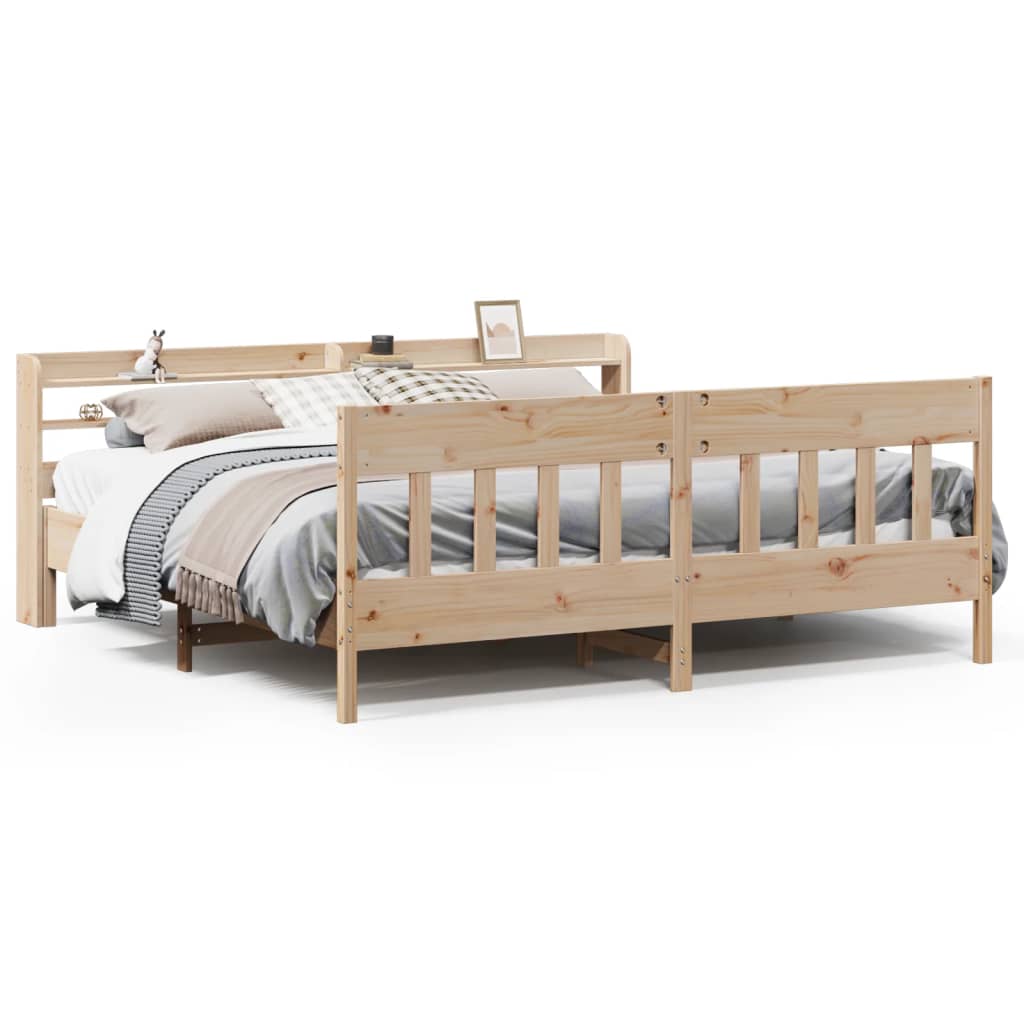 Bed Frame without Mattress 180x200 cm Solid Wood Pine