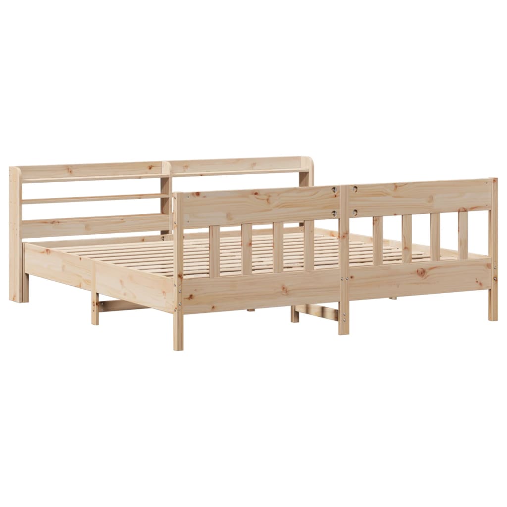 Bed Frame without Mattress 180x200 cm Solid Wood Pine