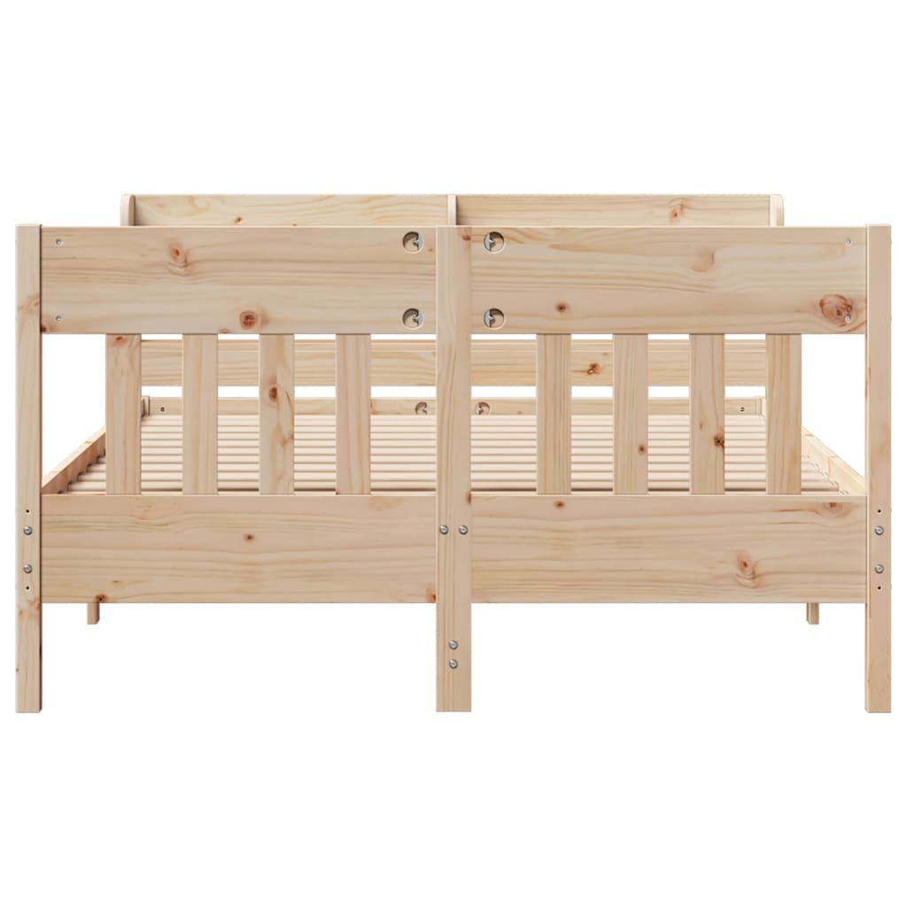 Bed Frame without Mattress 150x200 cm Solid Wood Pine