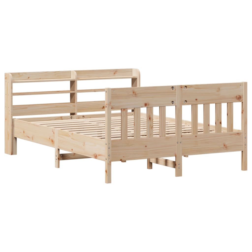 Bed Frame without Mattress 135x190 cm Solid Wood Pine