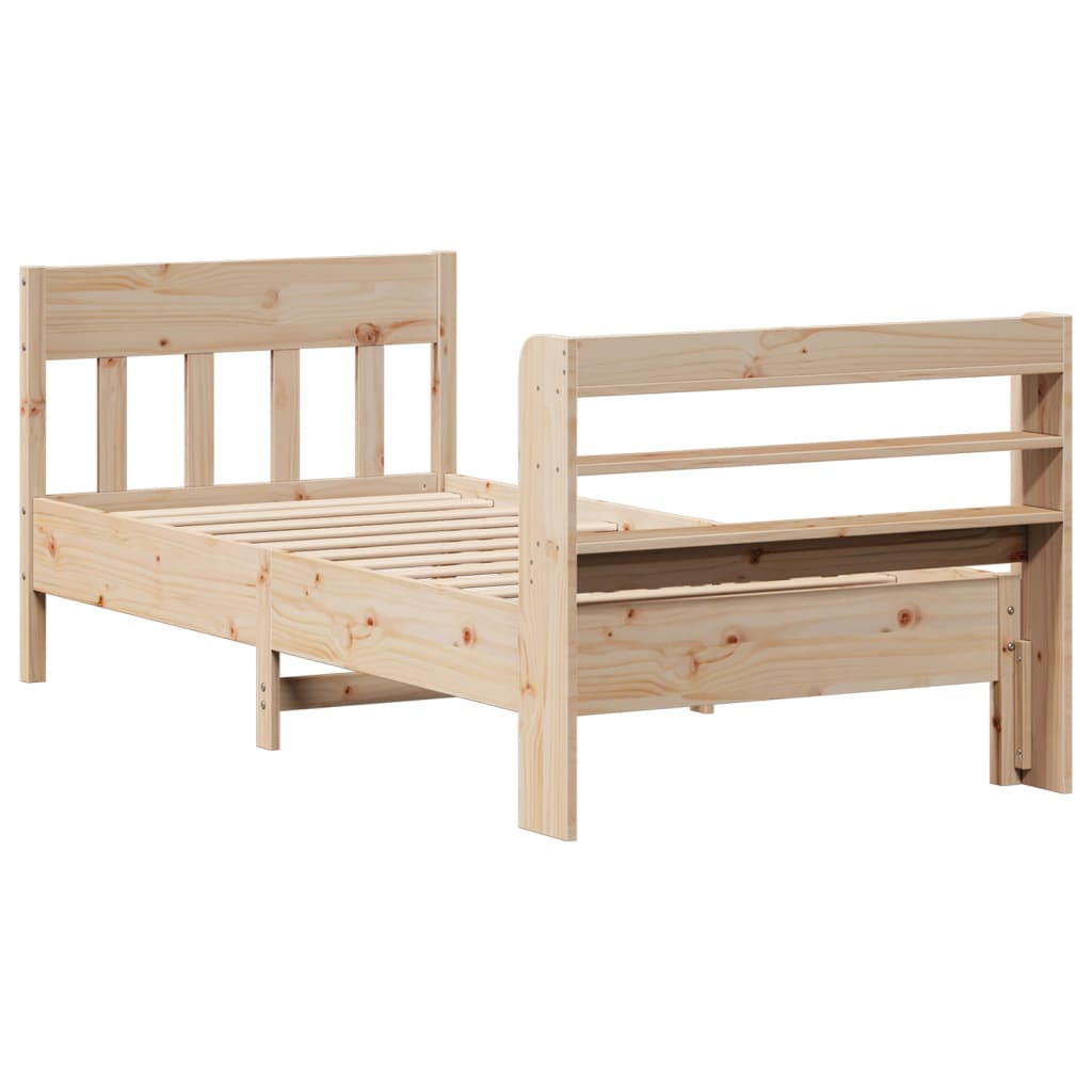Bed Frame without Mattress 90x190 cm Solid Wood Pine