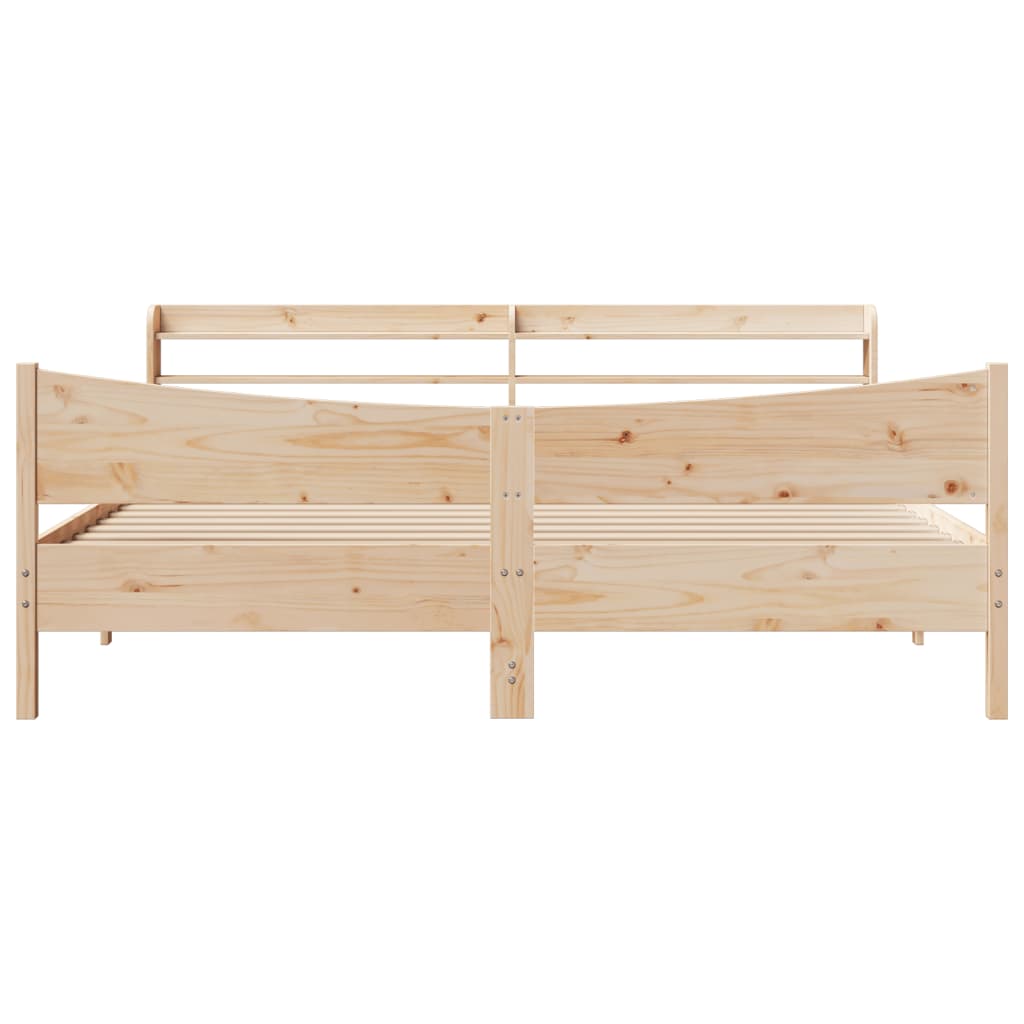 Bed Frame with Headboard 180x200 cm Solid Wood Pine