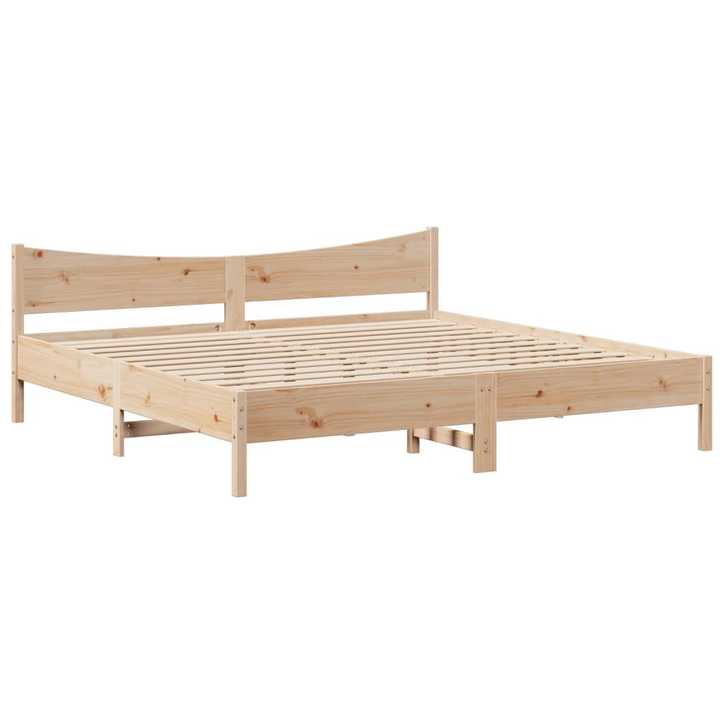 Bed Frame with Headboard 180x200 cm Solid Wood Pine