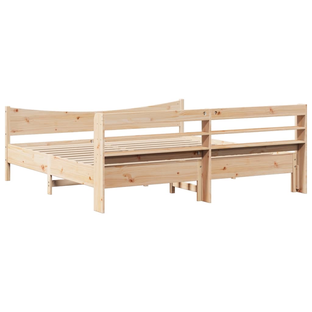 Bed Frame with Headboard 180x200 cm Solid Wood Pine