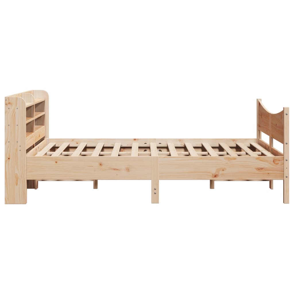 Bed Frame with Headboard 150x200 cm Solid Wood Pine
