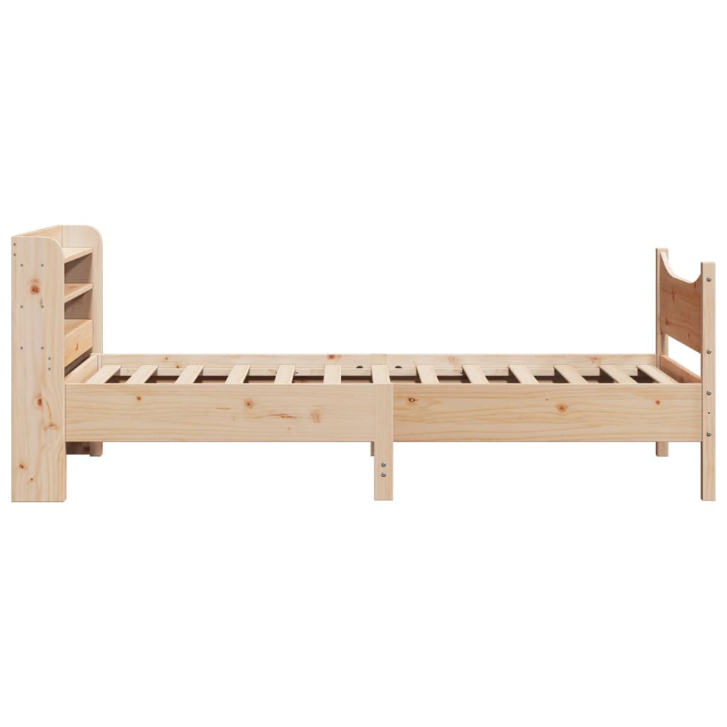 Bed Frame with Headboard 90x190 cm Solid Wood Pine