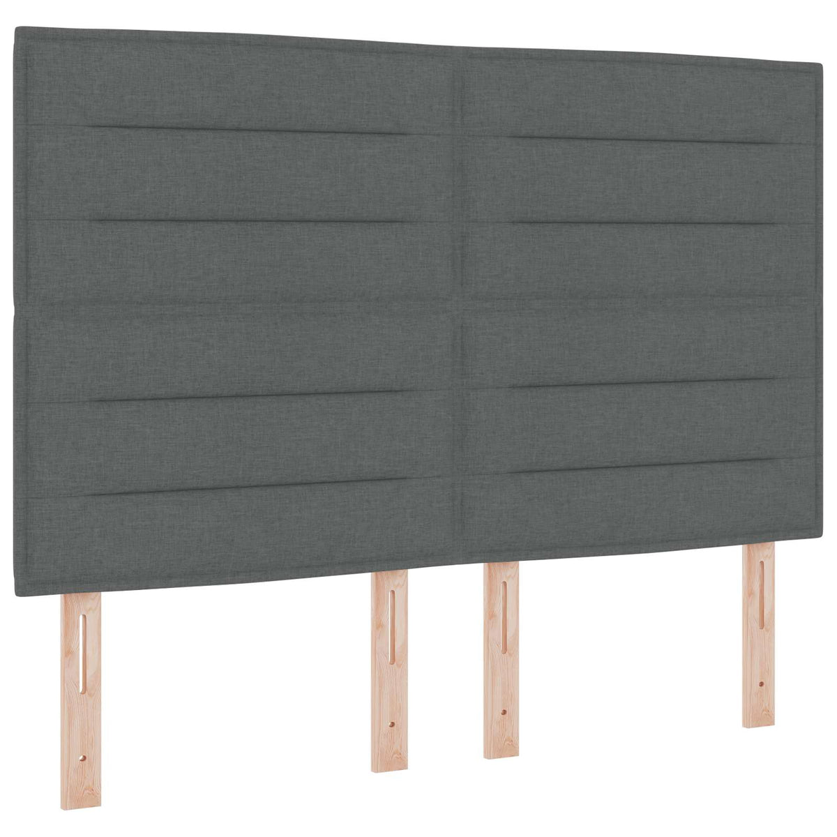 LED Headboard with LED Strip Lights Dark Grey 144 cm Polyester