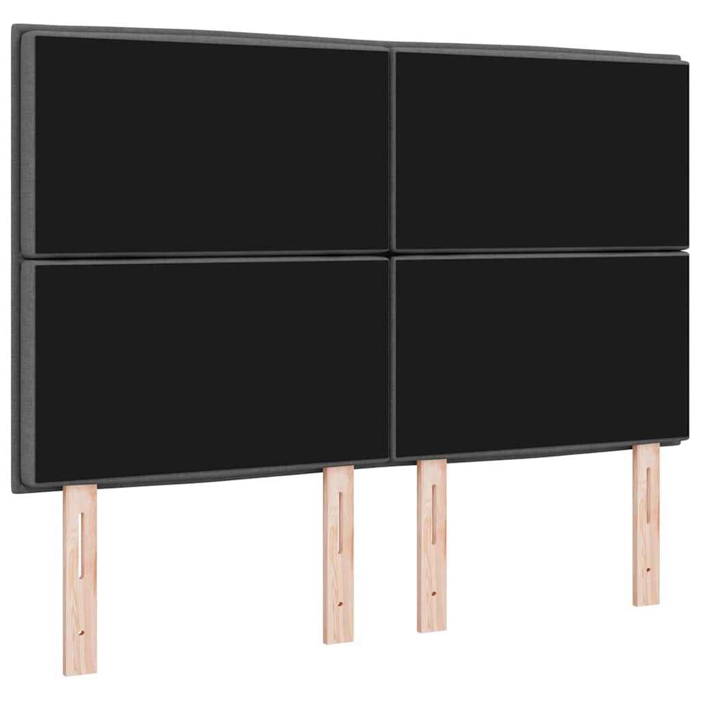 LED Headboard with LED Strip Lights Dark Grey 144 cm Polyester