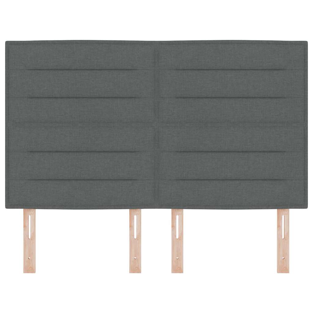 LED Headboard with LED Strip Lights Dark Grey 160 cm Polyester