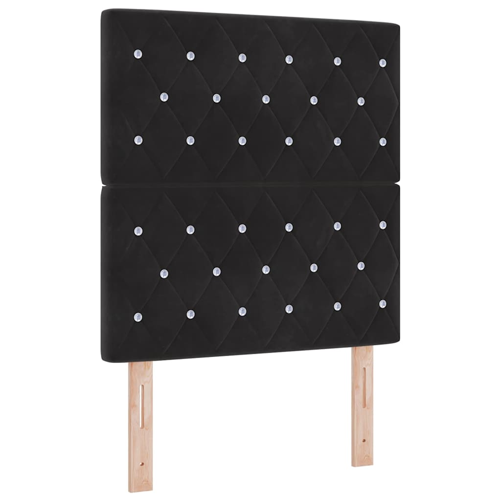 LED Headboard with LED Strip Lights Manual Black 80 cm Velvet