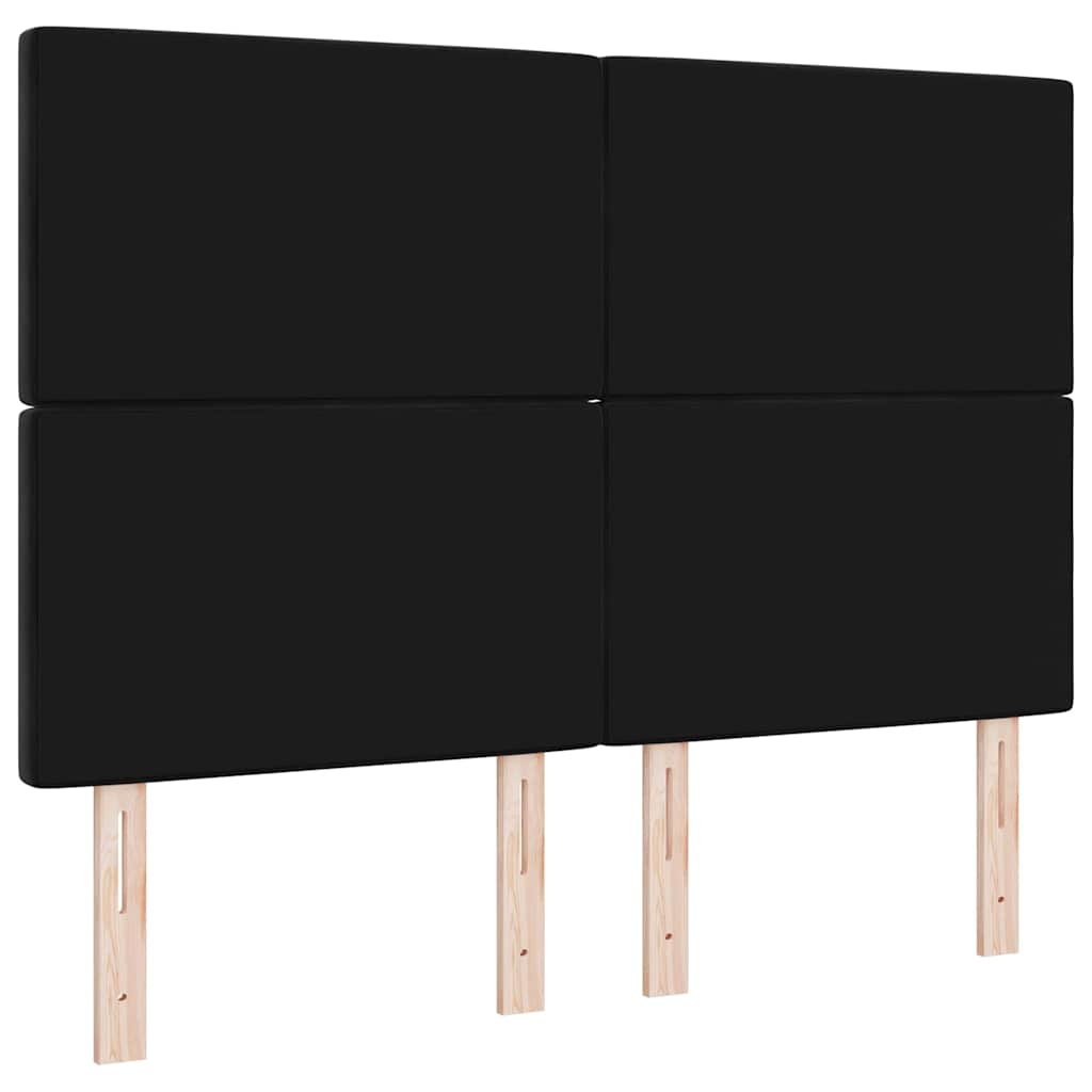LED Headboard with LED Strip Lights Manual Black 160 cm Velvet