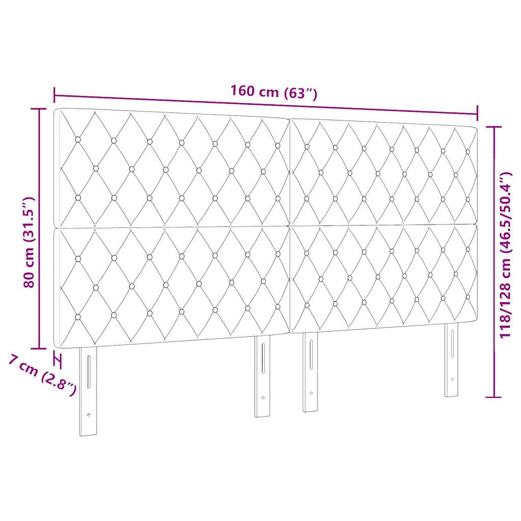 LED Headboard with LED Strip Lights Manual Black 160 cm Velvet