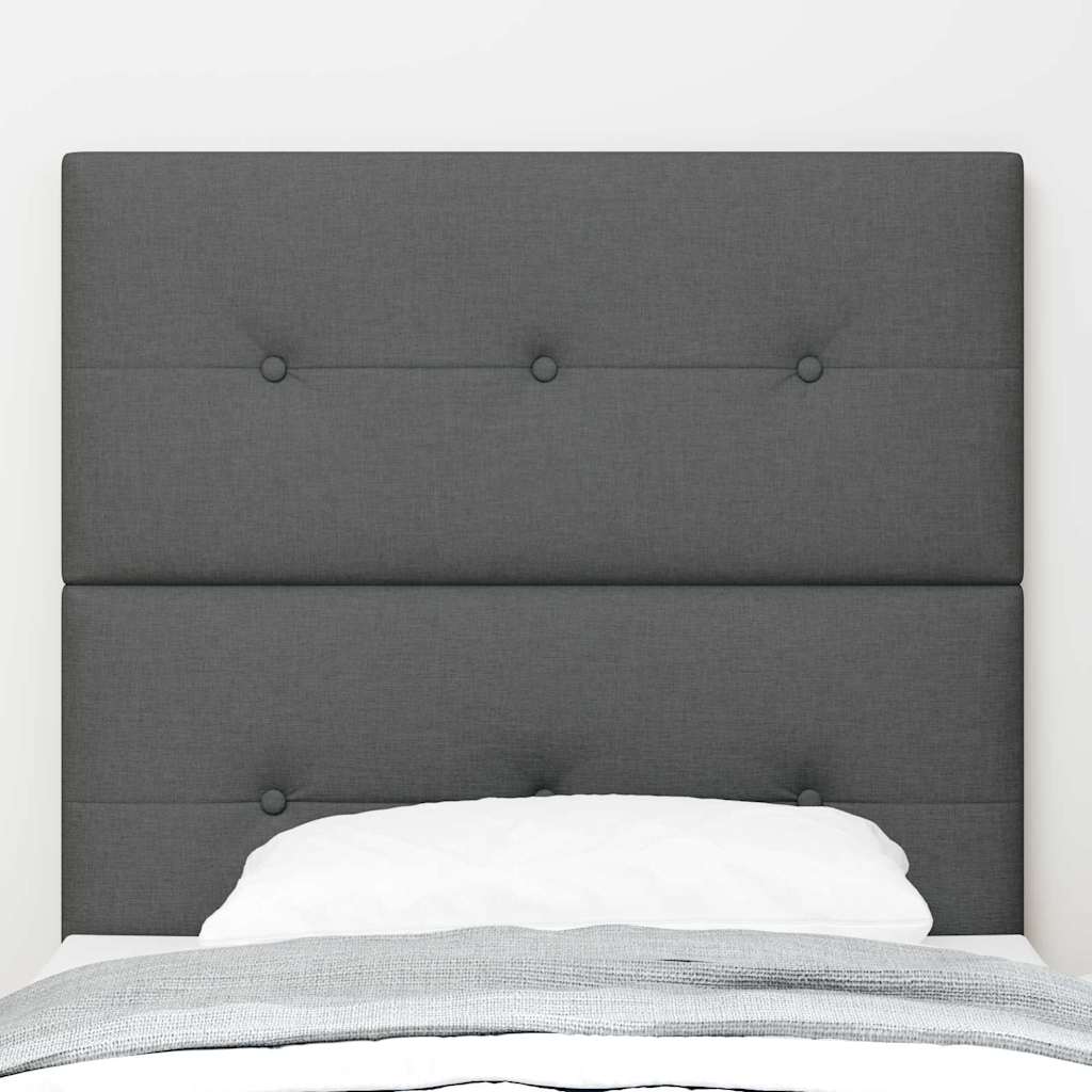 LED Headboard with LED Strip Lights Dark Grey 80 cm Fabric