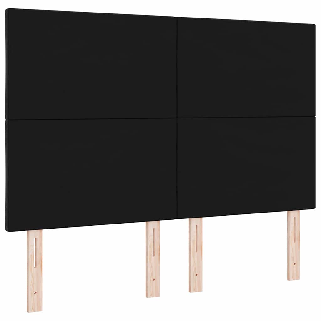 LED Headboard Black 144 cm Faux Leather