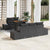 Garden Dining Set Manual 6 pcs Black and Brown 100 x 55 x 73 cm