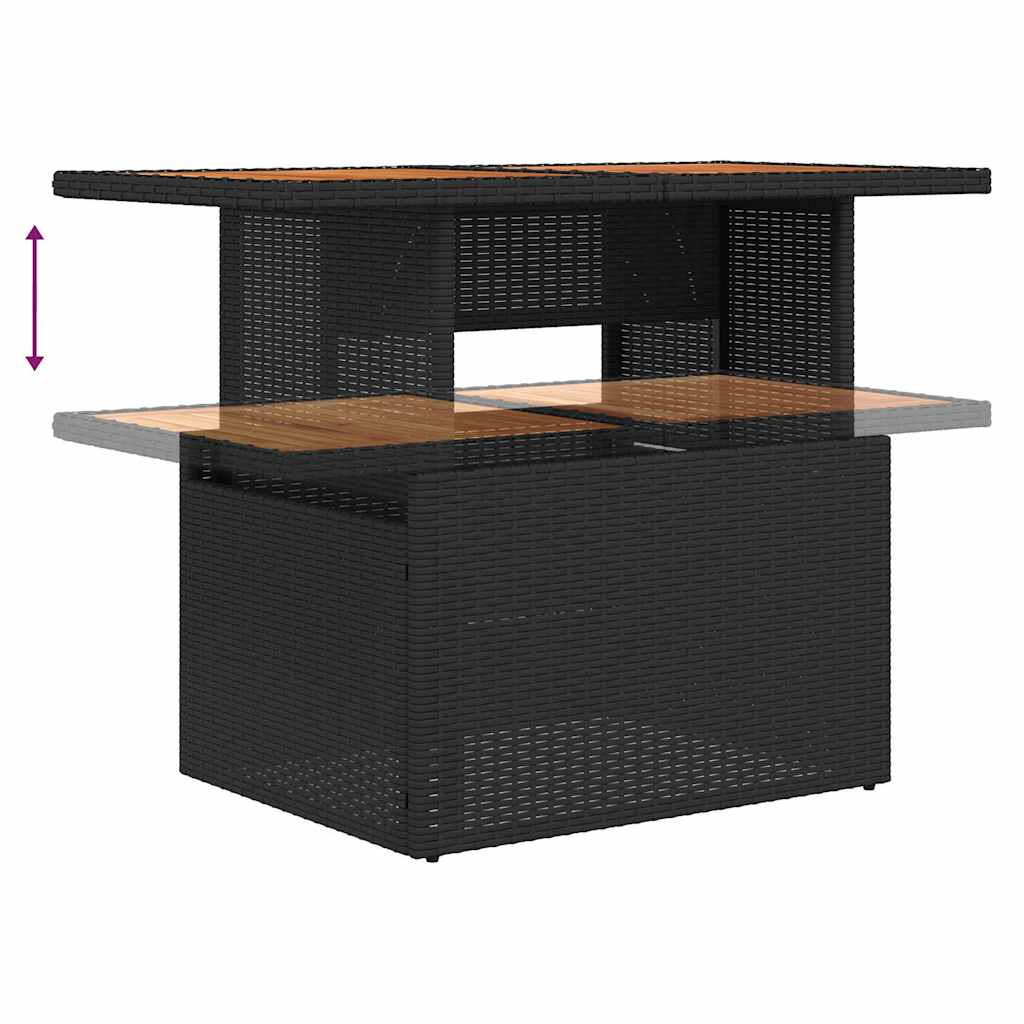 Garden Dining Set 10 pcs Black and Brown 100 x 55 x 73 cm